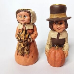 Kurt S. Adler Thanksgiving Pilgrim Candle Holders